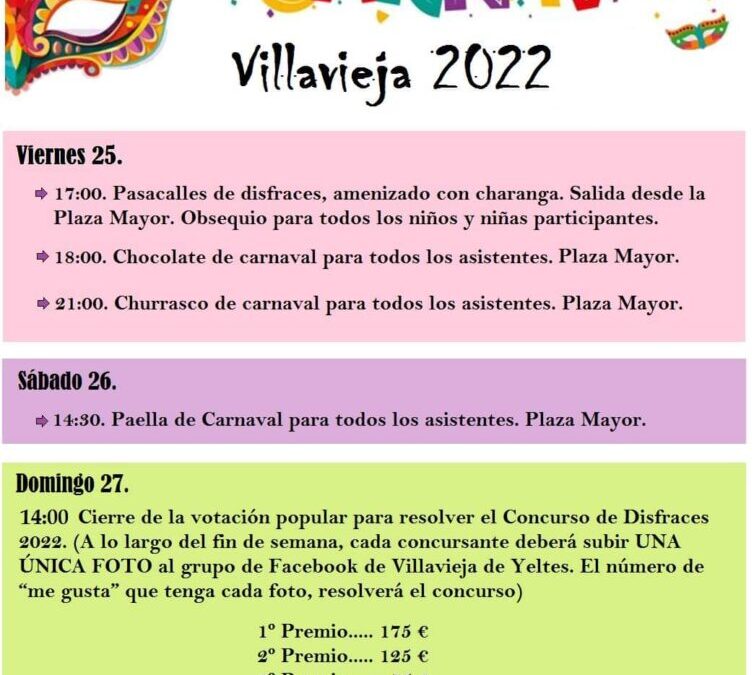 Programación y bases del concurso Carnaval 2022