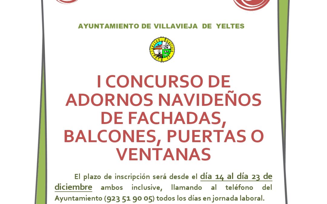 I CONCURSO DE ADORNOS NAVIDEÑOS DE FACHADAS, BALCONES, PUERTAS O VENTANAS