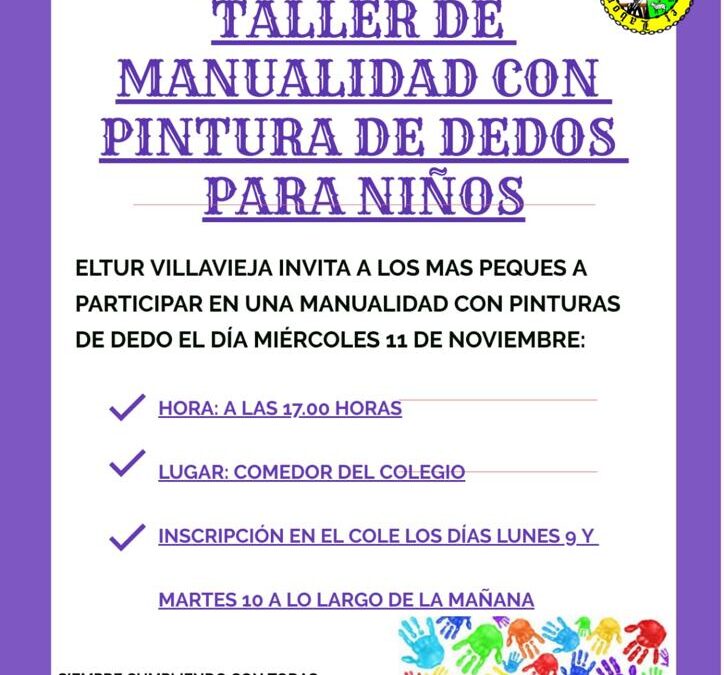 Taller de manualidad con pintura de dedos para niños