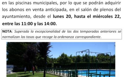 Piscinas municipales: venta anticipada de abonos 2022